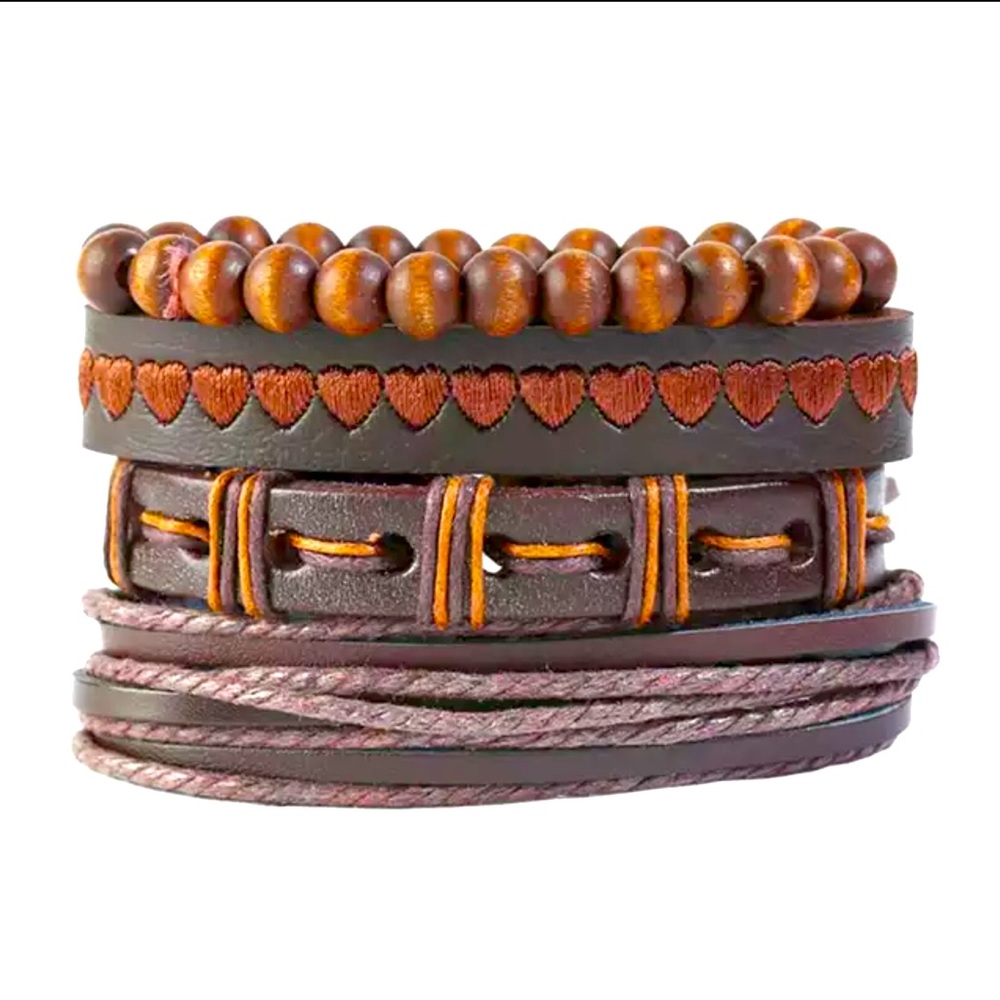🐘 Men’s Genuine Leather layered Bracelet
